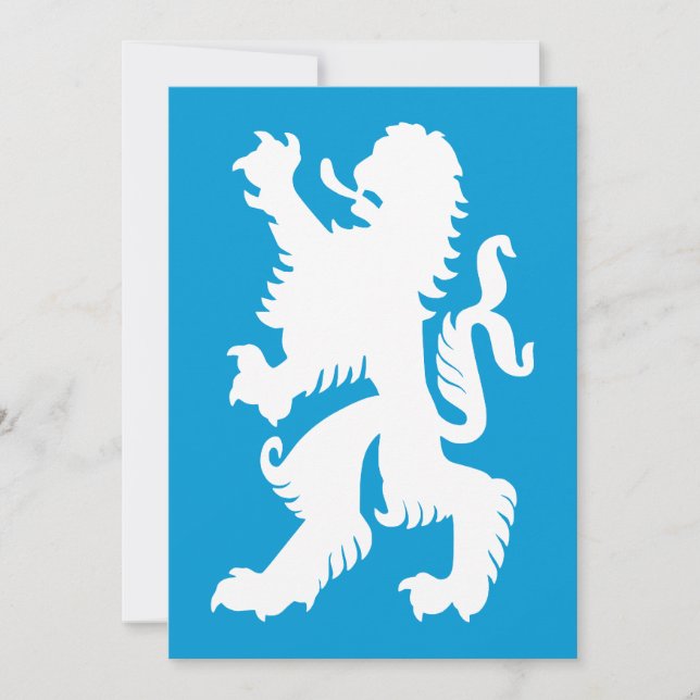 Invitación León bávaro azul y blanco (Anverso)