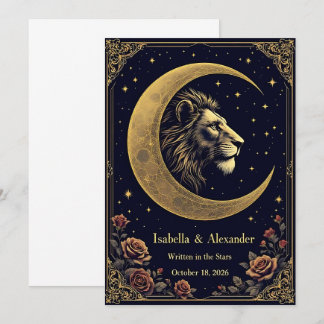 Invitación León [Color] Oscuro Cartel de Bienvenida de Boda R