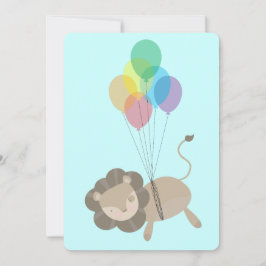 Invitación León con Baby Shower de los globos