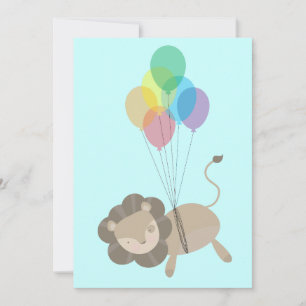 Invitación León con Baby Shower de los globos