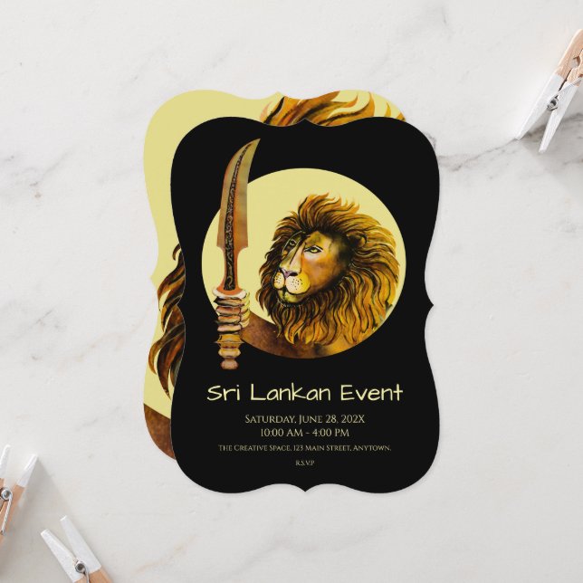 Invitación León de Sri Lanka (Anverso/Reverso In Situ)