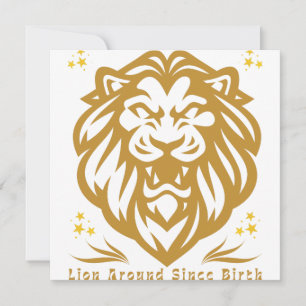 Invitación León desde el nacimiento: diseño divertido de león