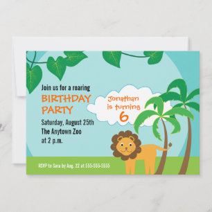 Invitación León en la jungla, Fiesta de cumpleaños de niños