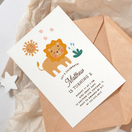 Invitación León lindo. Famoso cumpleaños de bebé de animales