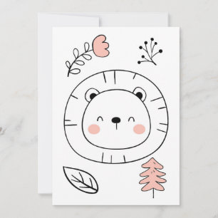 Invitación León Lindo León Dibujado a Mano