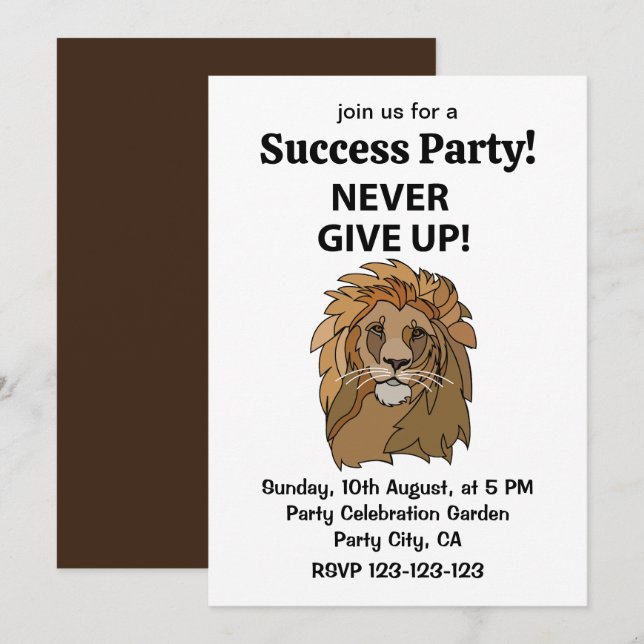 Invitación León Nunca se Rinde León (Anverso / Reverso)
