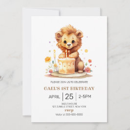Invitación León Safari 1er cumpleaños