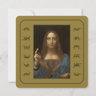 INVITACIÓN LEONARDO DA VINCI SALVATOR MUNDI CRISTO EL SAVIOR