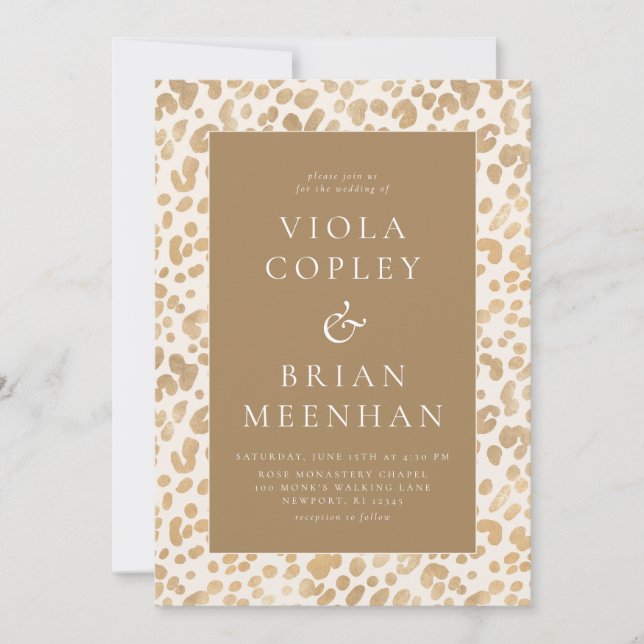 Invitación Leopard Animal Print Glam Classic Boda (Anverso)