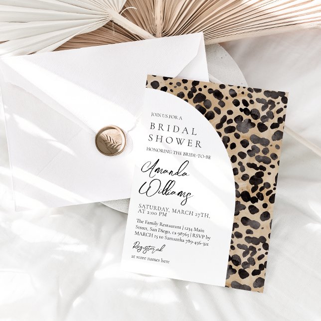 Invitación Leopard Animal Print Modern Bridal Shower (Subido por el creador)