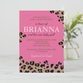 Invitación Leopard Baby Shower o Birthday Party