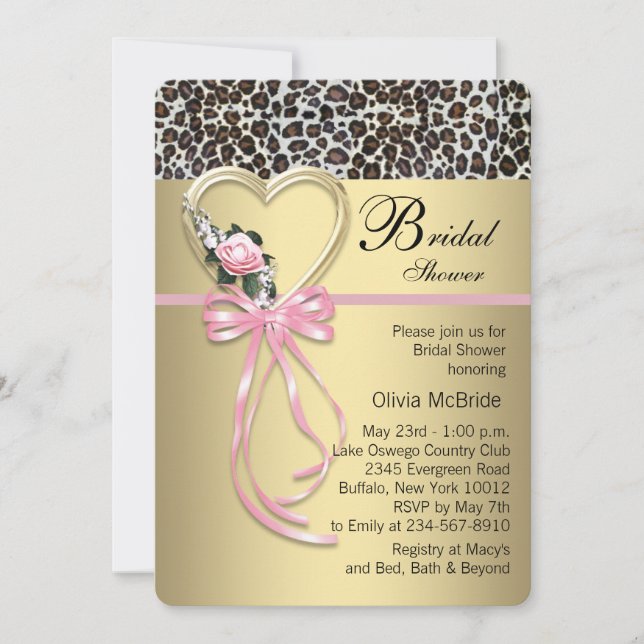 Invitación Leopard Bridal Shower (Anverso)