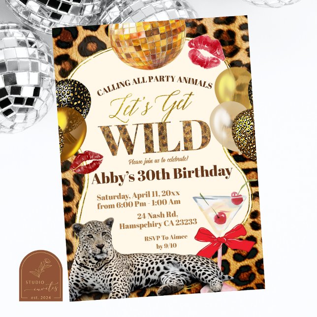 Invitación Leopard Calling All Party Animals Wild Adult Birth (Subido por el creador)