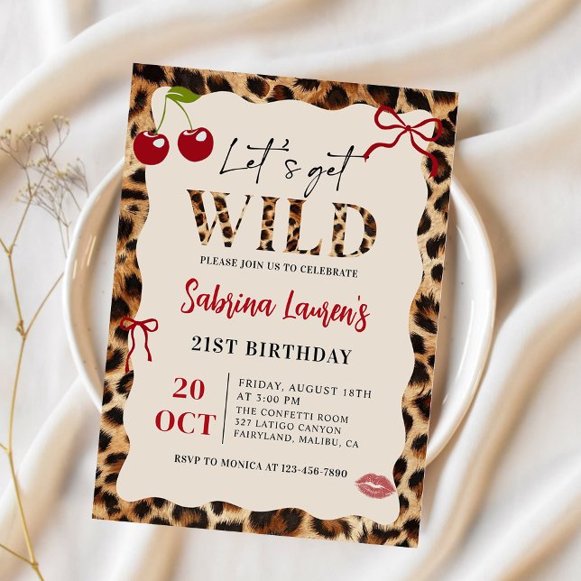 Invitación Leopard Cheetah Let’s Get Wild Birthday Invitation (Subido por el creador)