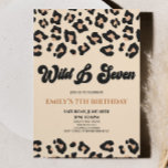 Invitación Leopard Cheetah Wild & Seven Birthday Party<br><div class="desc">¡Este es un leopardo Cheetah Print Wild & Seven Birthday Party Invitación!</div>
