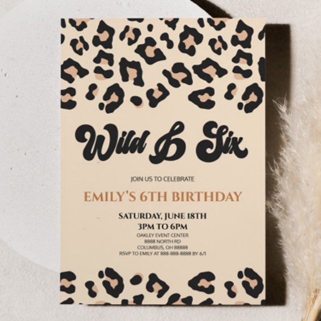 Invitación Leopard Cheetah Wild y Fiesta de los Seis Años (Subido por el creador)