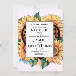 Invitación Leopard Heart Floral