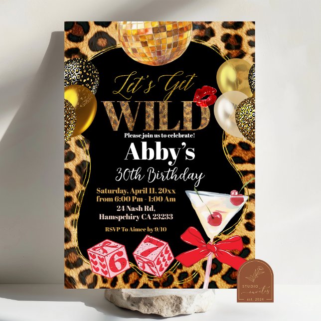 Invitación Leopard Let's Get Wild Birthday Invitation (Subido por el creador)