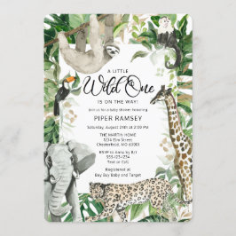 Invitación Leopard Little Wild One Safari Baby Shower