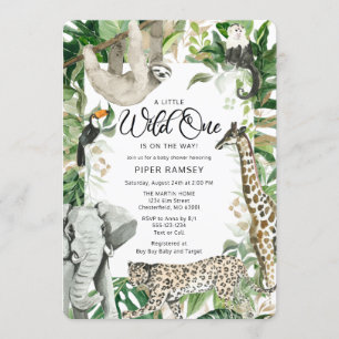 Invitación Leopard Little Wild One Safari Baby Shower
