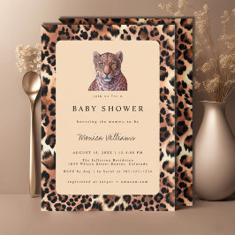Invitación Leopard Luxury Lion Tiger Wool Pattern Baby Shower