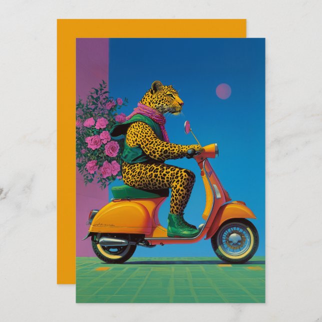Invitación Leopard on Wheels: Un paseo elegante, (Anverso / Reverso)