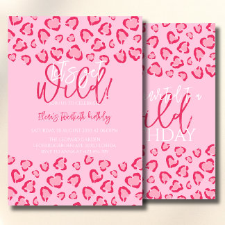 Invitación Leopard Pink Birthday Stylish Animal Print Party