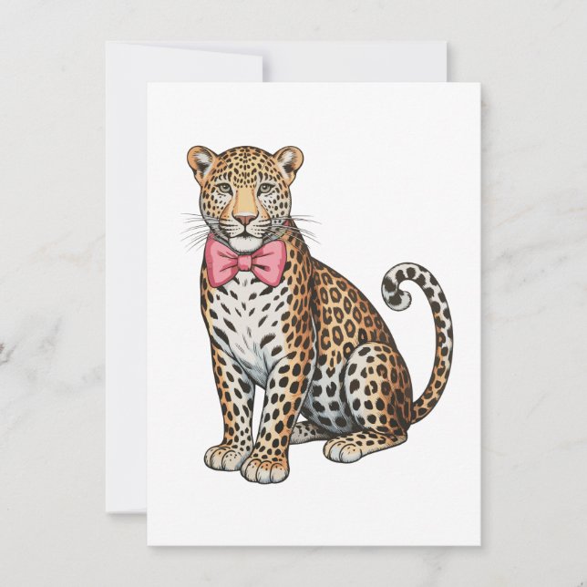 Invitación Leopard Pink Coquette Bow Girly Sublimation Art (Anverso)