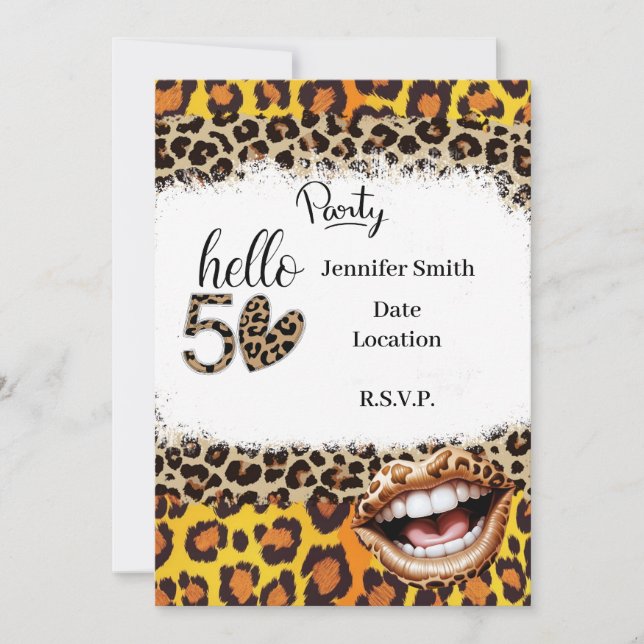 Invitación Leopard print 50th Birthday for Woman Invitation (Anverso)