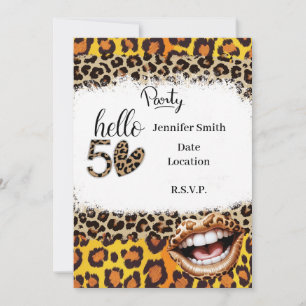 Invitación Leopard print 50th Birthday for Woman Invitation