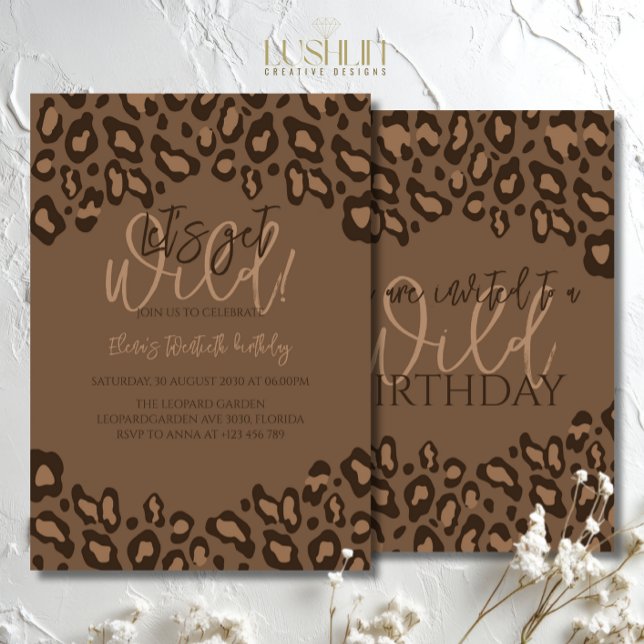 Invitación Leopard Print Birthday Stylish Animal Print Fiesta (Subido por el creador)