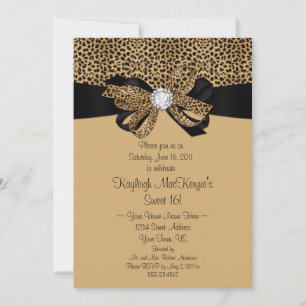 Invitación Leopard Print Clear Diamantes de imitación Diamant