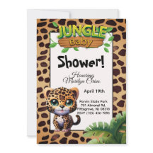 Leopard Print Wildlife Kitty Jungle 🐆 Baby Shower