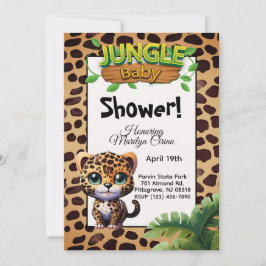Invitación Leopard Print Wildlife Kitty Jungle 🐆 Baby Shower