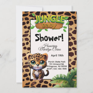Invitación Leopard Print Wildlife Kitty Jungle 🐆 Baby Shower