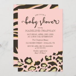Invitación Leopard Spots & Tiger Stripes Baby Shower
