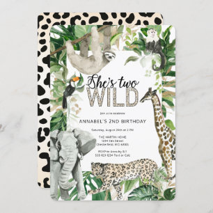 Invitación Leopard Two Wild Safari Birthday