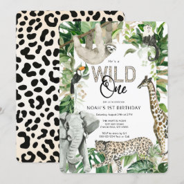 Invitación Leopard Wild One First Birday