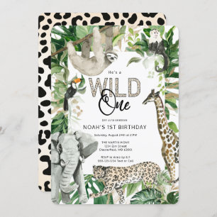 Invitación Leopard Wild One First Birday