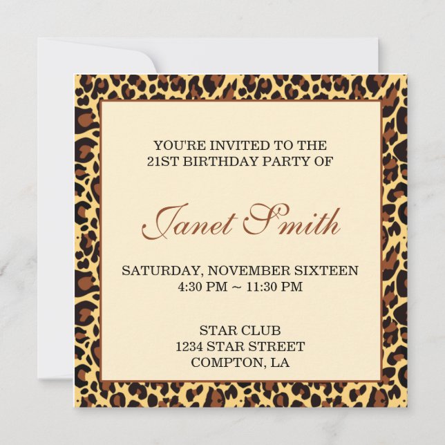 Invitación Leopardo (Anverso)