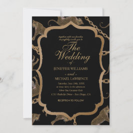Invitación Leopardo de la cadena dorada