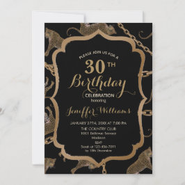 Invitación Leopardo de la cadena dorada