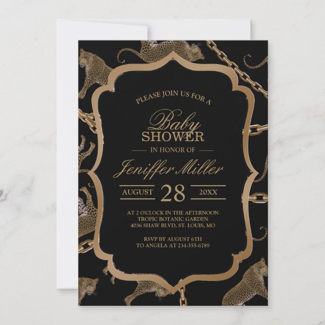Invitación Leopardo de la cadena dorada (Anverso)