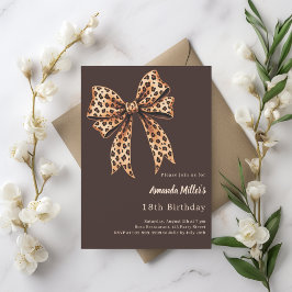 Invitación Leopardo de la impresión bistre cumpleaños marrón