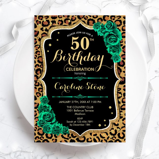 Invitación Leopardo de los Rosas verdes imprime 50 años (Subido por el creador)