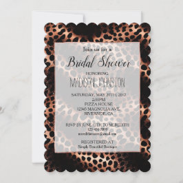 Invitación Leopardo negro de oro Rosa