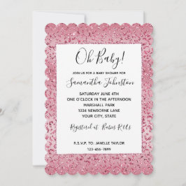 Invitación Leopardo rosa Purpurina Ombre