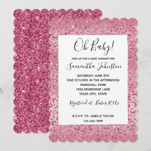 Invitación Leopardo rosa Purpurina Ombre