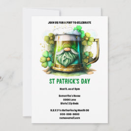 Invitación Leprechaun cerveza tankard shamrock