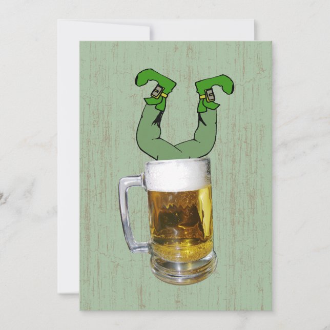 Invitación Leprechaun en Beer Fiesta (Anverso)